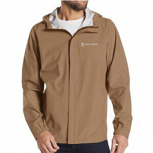 Free Country Men's Spectator Hooded Logo Windbreaker Jacket Bark Brown $120 NWT